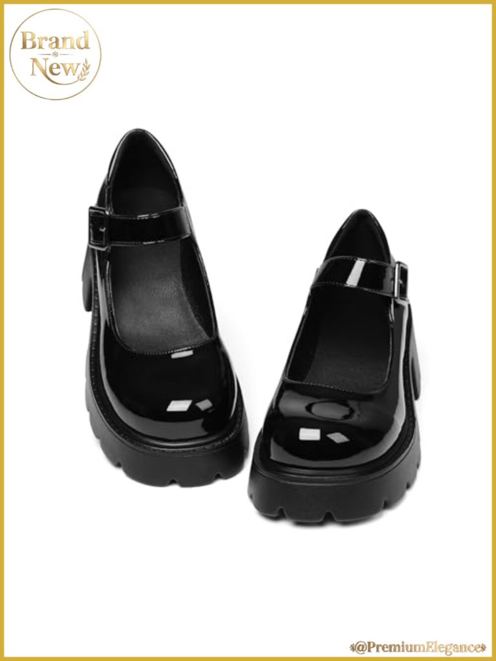 Women's Chunky Platform Mary Jane Heels - PU Round Toe Dress Shoes